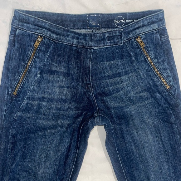 New Marciano No 76 Wide Leg Zipper Pockets Denim Jeans  0 24 - Picture 1 of 10